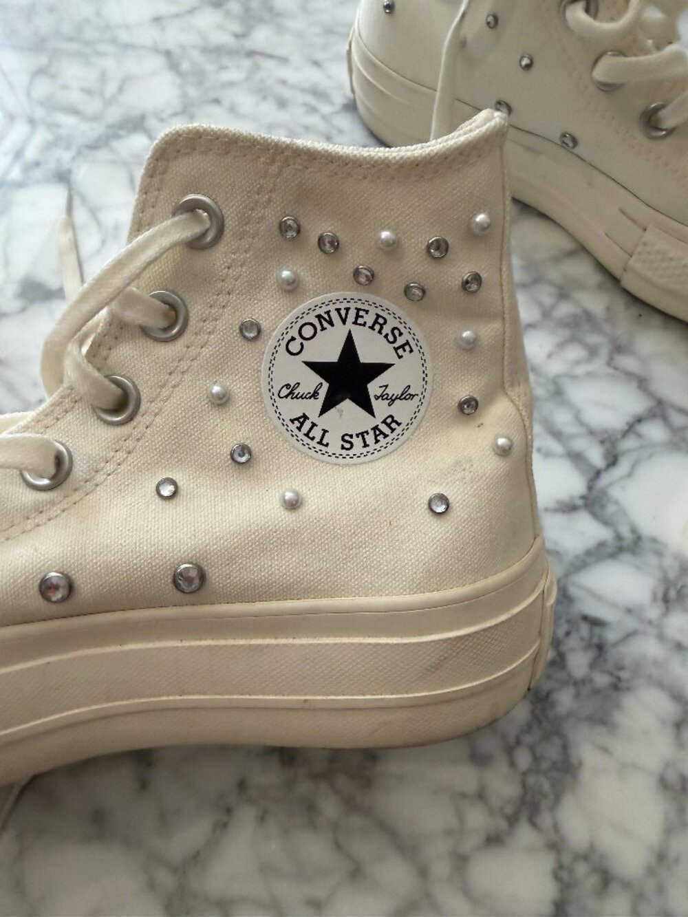 New Converse All Star Rhinestone Pearl Sneakers